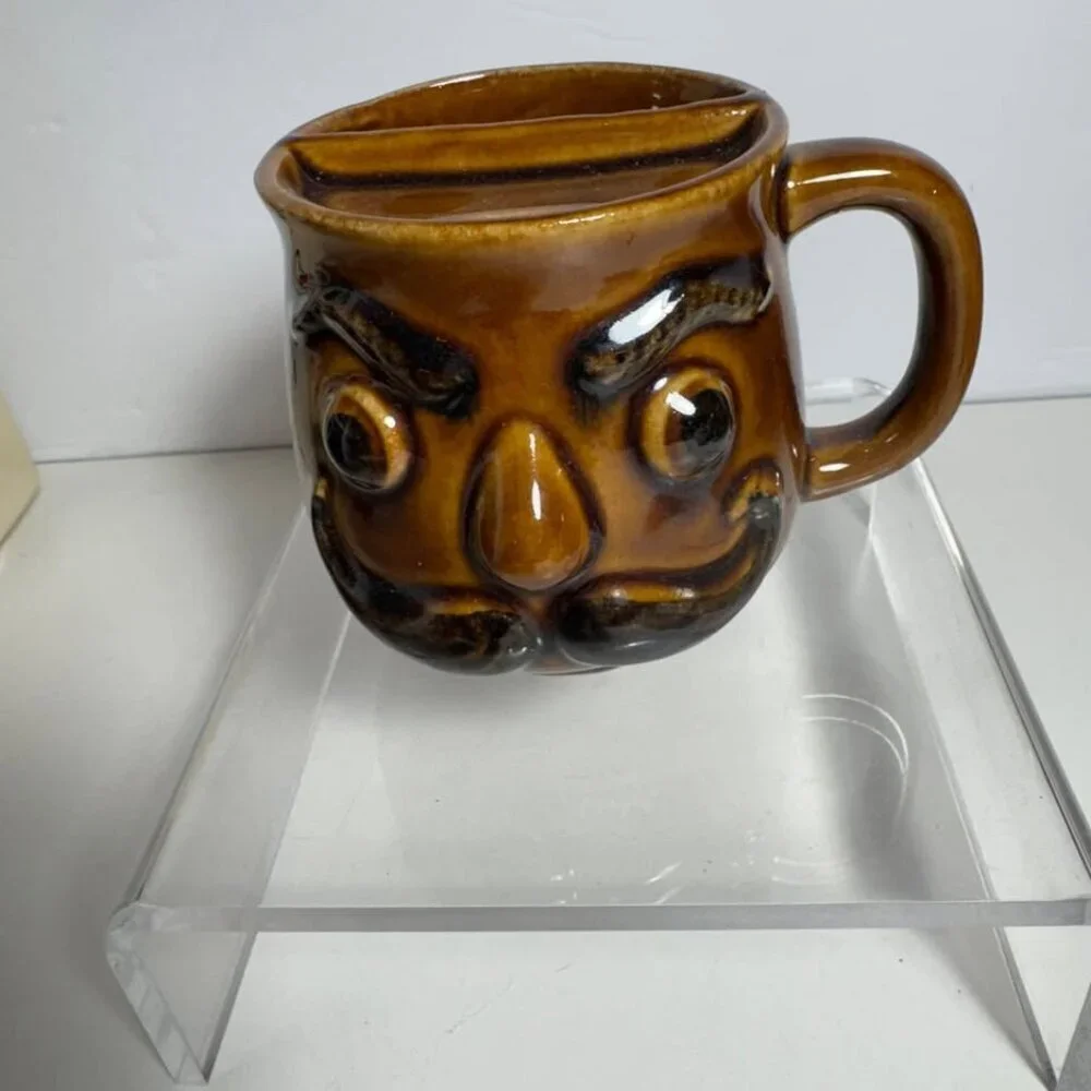 Vintage Mustache Face Shaving Mug 1970's #97
